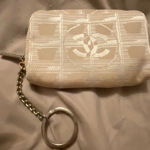 Sold .   🤩.  Abby . Chanel pouch with key chain in great condition